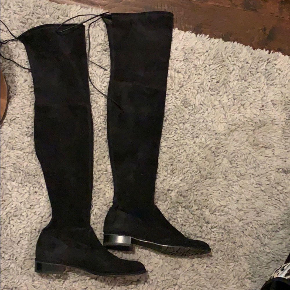 Stuart Weitzman Black Suede Lowland boots
